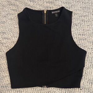 Express Black Cropped Zip-Back Tank Top | Women’s XS